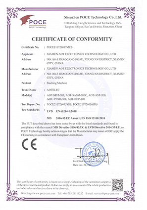 Certificat CE manuel de machine d'empilage de batterie